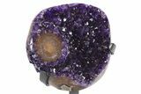 Amethyst Geode With Metal Stand - Uruguay #306924-1